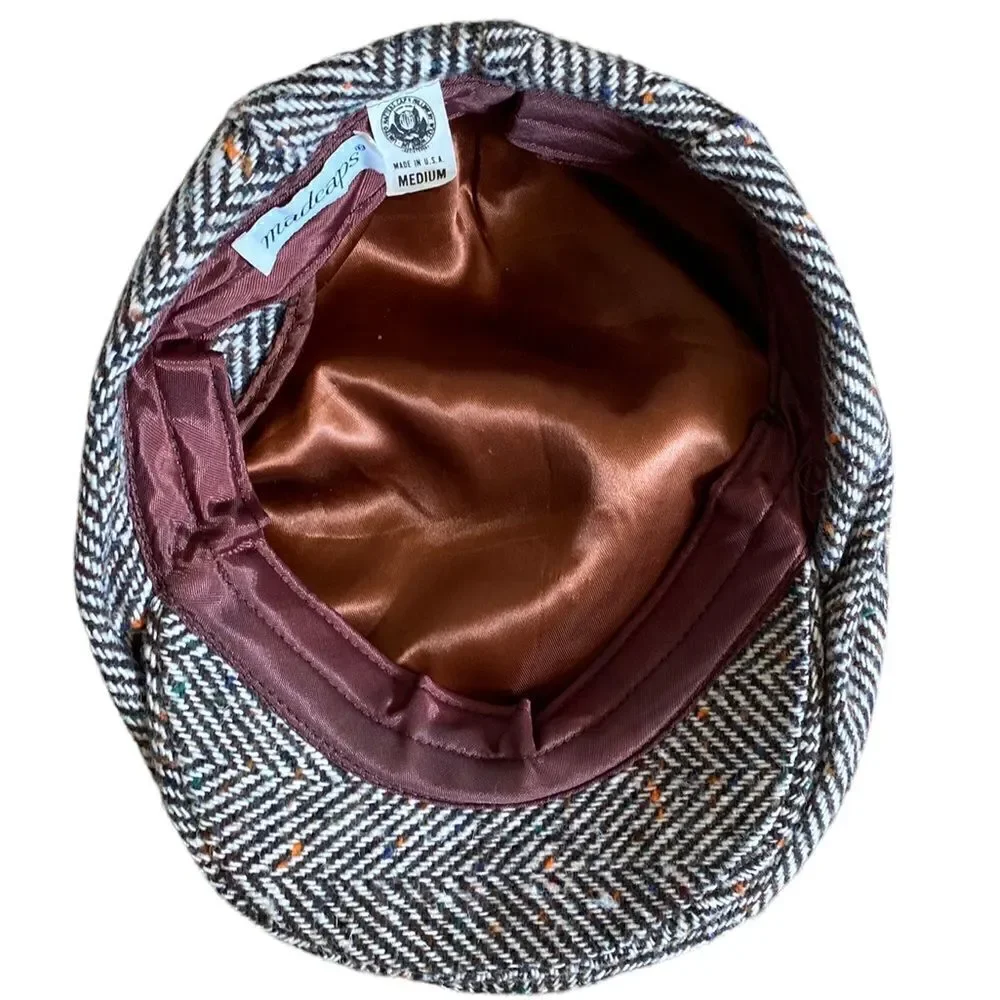 Vintage Herringbone Madcaps Newsboy Cap